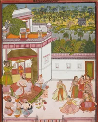 Maharaja de Kotah écoutant de la musique et regardant des danseurs, vers 1820