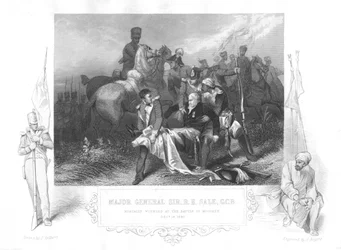 Major-Général Robert Henry Sale mortellement blessé à Moodkee Mudkhi, 1845