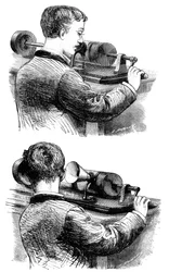 Enregistrement et écoute du premier phonographe Edison, 1878