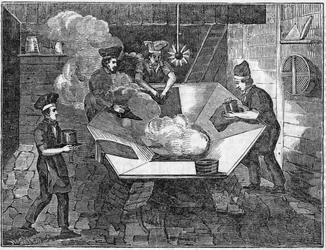 Fabrication de chapeaux de castor, 1835