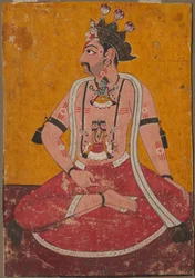 Man Dhata en position de yogi, vers 1690-1700