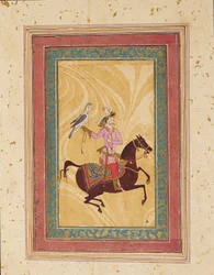 Homme à cheval avec un faucon, 17ème siècle