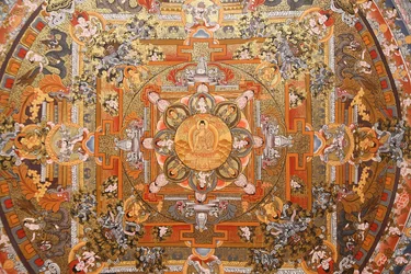 Mandala sur un thangka, Bhaktapur, Népal