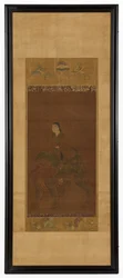 Manjushri chevauchant un lion, période Muromachi, 1392-1568