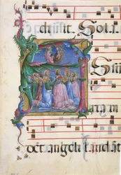 Enluminure de manuscrit avec l