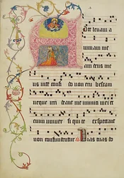 Feuille de manuscrit avec initiale A, d