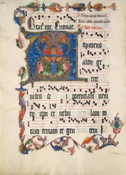 Feuille de Manuscrit avec Initiale A, d