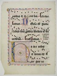 Feuille de manuscrit avec initiale H, d
