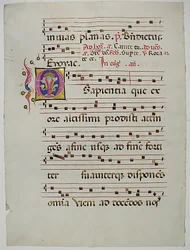 Feuille de manuscrit avec initiale O, d