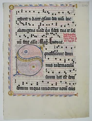Feuille de manuscrit avec initiale S, d
