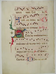 Feuille de manuscrit avec initiale S, d