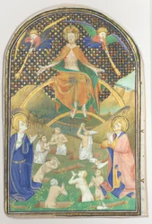 Feuille de manuscrit avec le Jugement dernier, d