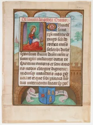 Feuille de manuscrit avec Sainte Dorothée, d