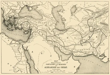 Carte illustrant les campagnes et marches d