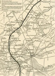 Carte illustrant les opérations de la Première Armée..., Première Guerre mondiale, 1915, vers 1920