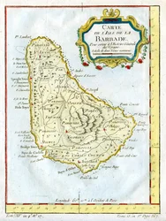 Carte de la Barbade, vers 1764