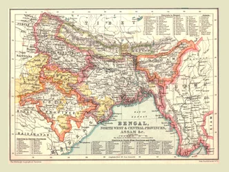 Carte du Bengale, des provinces du Nord-Ouest et du Centre, et de l