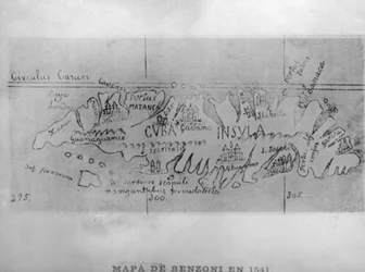 Carte de Benzoni, 1541, années 1920