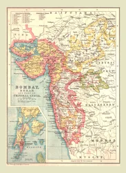 Carte de Bombay, Berar et une partie de l