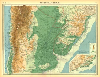 Carte du Chili, Argentine etc.