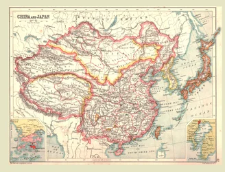 Carte de la Chine et du Japon, 1902