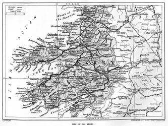 Carte du comté de Kerry, Irlande, 1924-1926