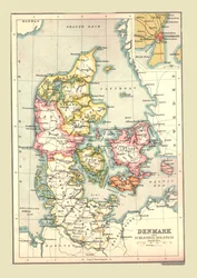 Carte du Danemark, 1902