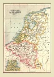 Carte de la Hollande et de la Belgique, 1902