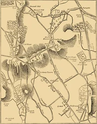 Carte de Hornsey et des environs en 1819, vers 1876
