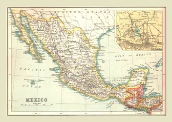 Carte du Mexique, 1902