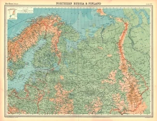 Carte de la Russie du Nord et de la Finlande
