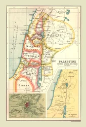 Carte de la Palestine, montrant la division en tribus, 1902