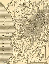 Carte de Sari Bair, péninsule de Gallipoli, Première Guerre mondiale, 1915, vers 1920