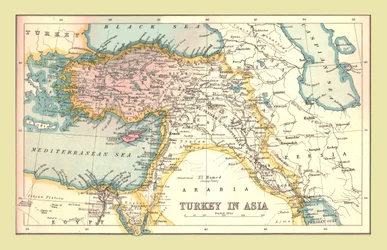 Carte de la Turquie en Asie