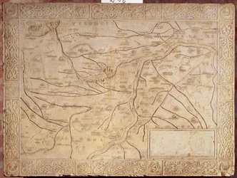 Carte du territoire mantouan, sculptée en bas-relief