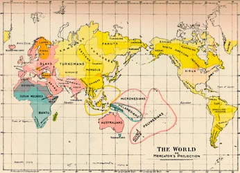 Carte du monde selon la projection de Mercator, 1902