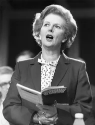 Margaret Thatcher, femme politique britannique, vers les années 1980