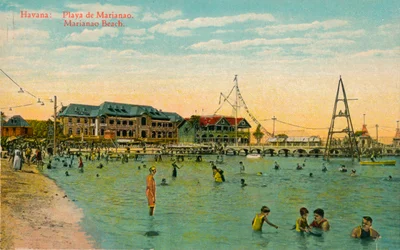 Plage de Marianao, La Havane, Cuba, vers 1910