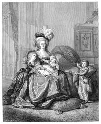 Marie-Antoinette et ses enfants, vers 1787, 1885