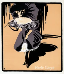 Marie Lloyd 1870-1922, chanteuse de music-hall anglaise, fin XIXe siècle