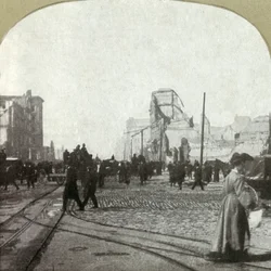 Market St. depuis le dépôt de ferry - Bâtiments Chronicle et Call au loin, 1906