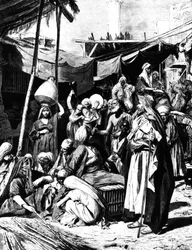 Marché à Tantah, Égypte, 1880