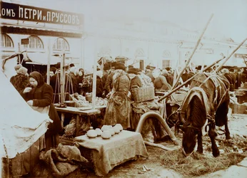 Marché sur le Quai Moskvoretskaya, Moscou, Russie, 1911