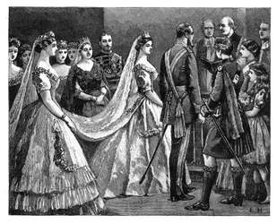 Mariage de la princesse Hélène et du prince Christian, 5 juillet 1866, fin du 19ème siècle