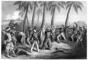 Massacre des officiers anglais et de leurs épouses à Jhansi, 1857