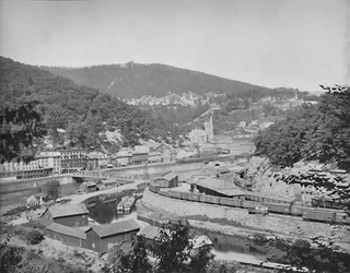 Mauch Chunk, Pennsylvanie, montrant le mont Pisgah, vers 1897