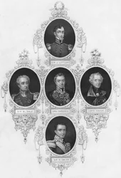 Portraits en médaillon de figures militaires britanniques, milieu du 19e siècle
