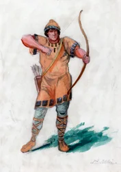 Homme médiéval avec un arc