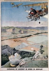 Membres du corps aérien français en exercice de bombardement à Châlons, 1912