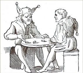 Hommes jouant aux dés